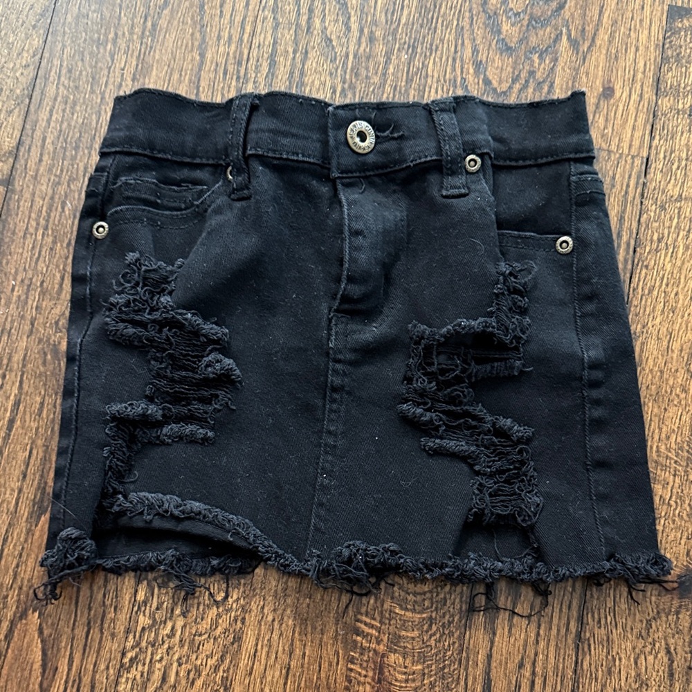 Contraband Black Denim Skirt